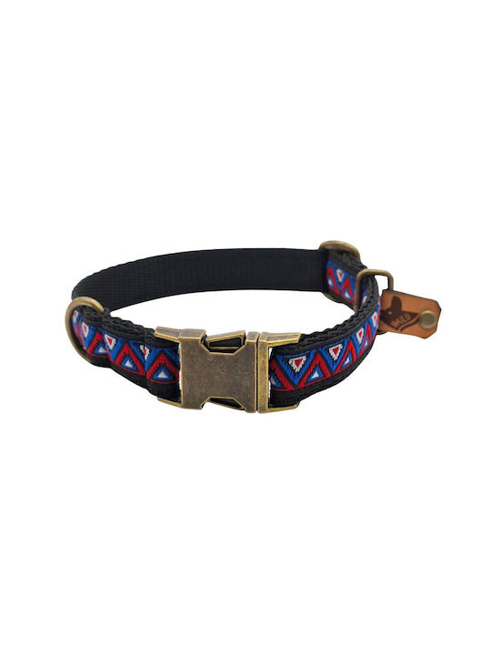 Dog Collar Kilim Urban Adjustable Fabric Collar Bailu L 39 63cm Width 2.5cm Red-Blue