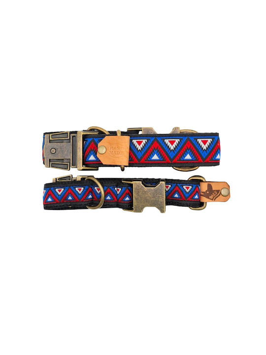 Dog Collar Kilim Urban Adjustable Fabric Collar Bailu L 39 63cm Width 2.5cm Red-Blue