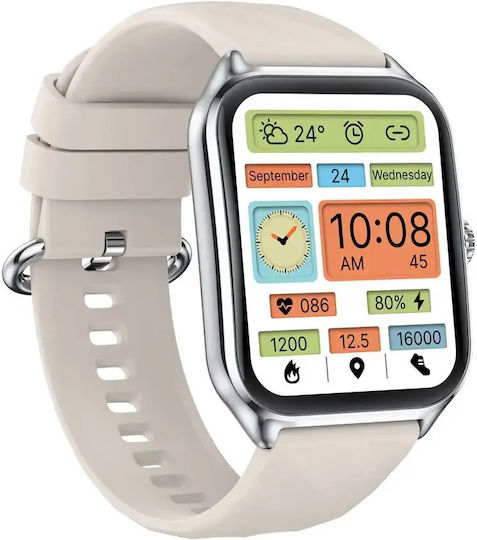 Zeblaze GTS 4 Aluminium 39mm Smartwatch mit Pulsmesser (Silber)