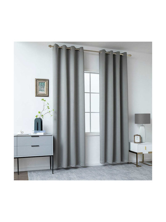 Beauty Home Κουρτίνα Συσκότισης με Τρουκς Γκρι 140x270εκ.