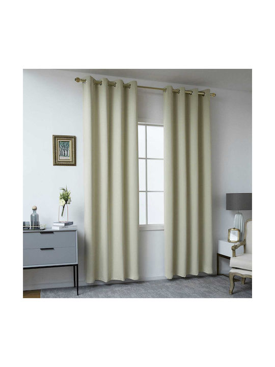 Beauty Home Κουρτίνα Συσκότισης με Τρουκς Μπεζ 140x270εκ.