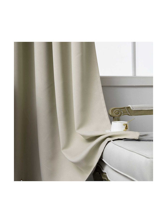 Beauty Home Κουρτίνα Συσκότισης με Τρουκς Μπεζ 140x270εκ.