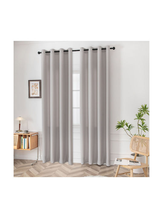 Beauty Home Κουρτίνα με Τρουκς Γκρι 140x270εκ.