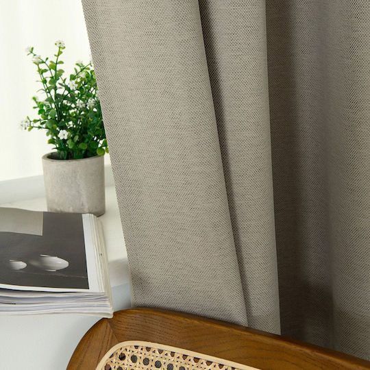 Beauty Home Κουρτίνα Συσκότισης με Τρουκς Μπεζ 140x270εκ.