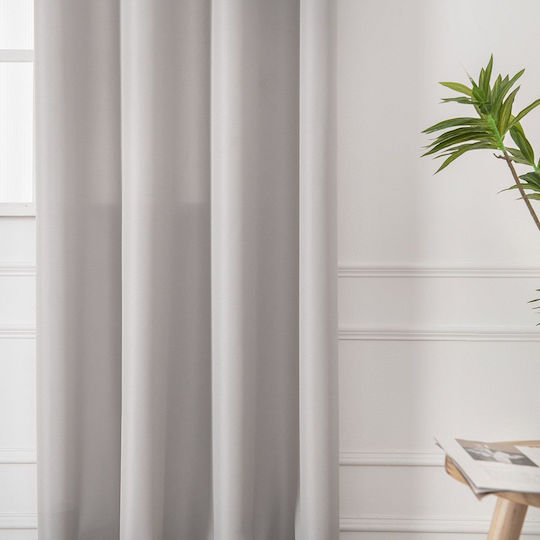 Beauty Home Κουρτίνα με Τρουκς Γκρι 140x270εκ.