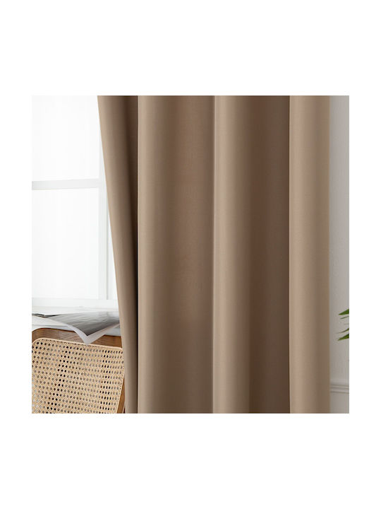 Beauty Home Κουρτίνα με Τρουκς Μπεζ 140x270εκ.