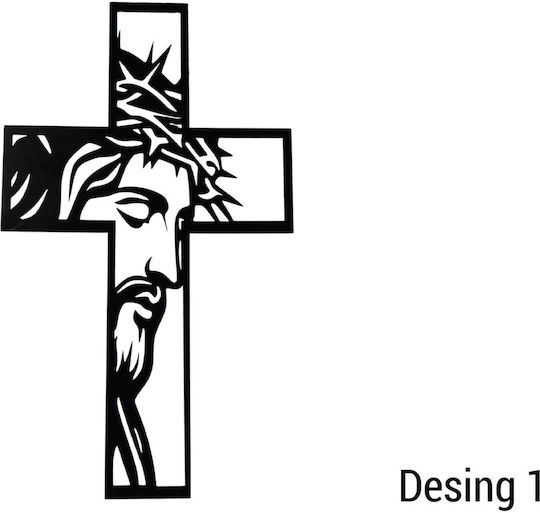 Metal Cross Christ Depiction S35cm-x25cm Design-4