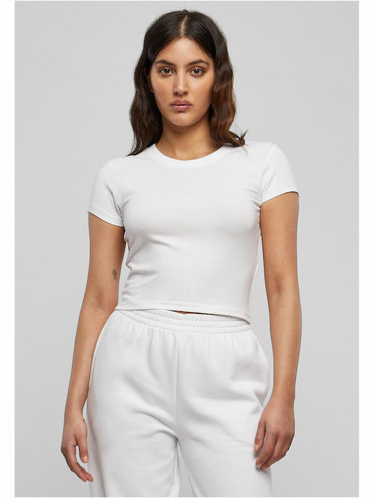 Κοντομάνικο Crop Top Λευκό