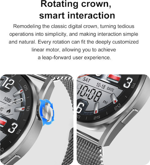 DT3 Smartwatch με Παλμογράφο (Μαύρο)