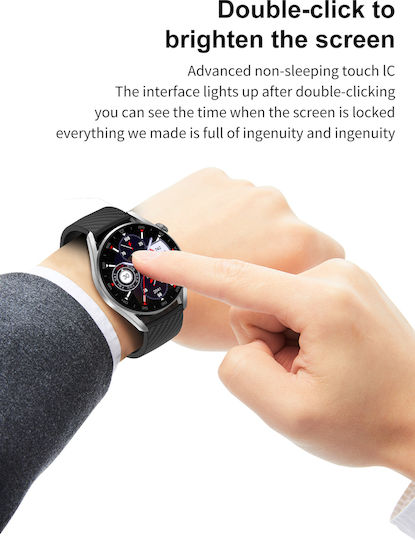 DT3 Smartwatch με Παλμογράφο (Μαύρο)