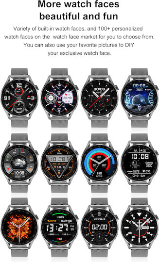 DT3 Smartwatch με Παλμογράφο (Μαύρο)