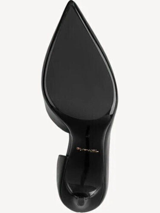 Leather Pointed Toe Stiletto Black High Heels