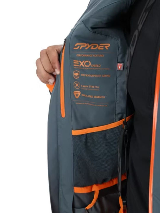 Spyder Leader 38SA073514-SLB Ανδρικό Μπουφάν για Σκι & Snowboard Γκρι