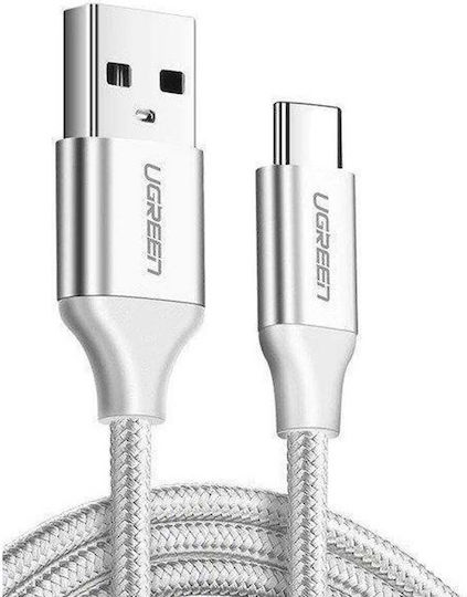 Ugreen Cablu USB 2.0 Braided USB-C Male - USB-A Alb 0.25m 60129