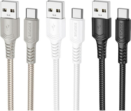Borofone Regular USB 2.0 Cablu USB-C bărbătesc - USB-A 18W Negru 1m (tt100627)