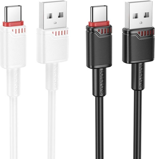 Borofone USB 2.0 Cable USB-C male - USB-A 18W Λευκό 1m tt101797