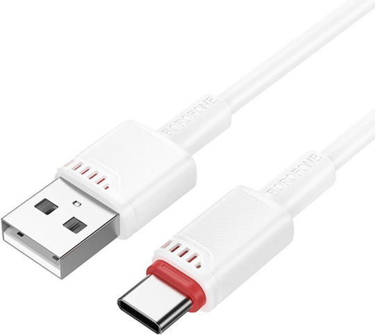 Borofone USB 2.0 Cable USB-C male - USB-A 18W Λευκό 1m tt101797