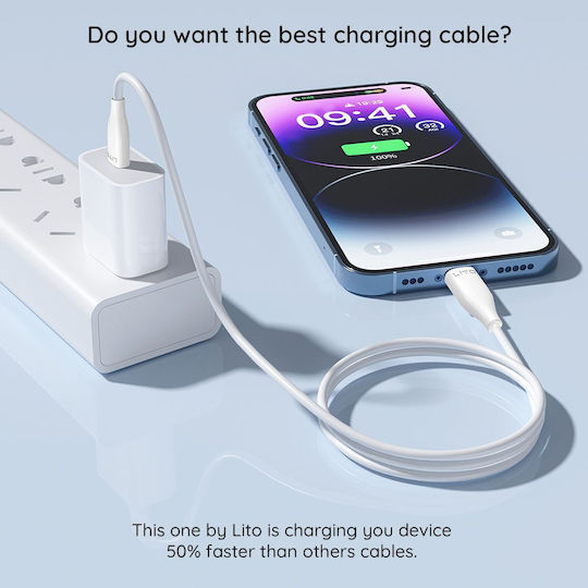Lito USB 2.0 Kabel USB-C männlich - USB-C 60W Weiß 1m