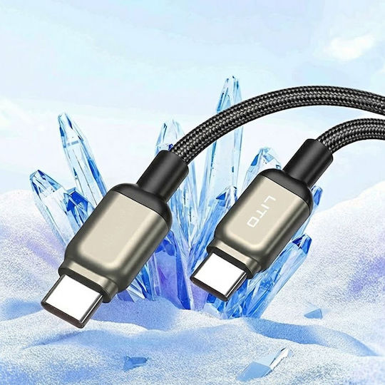 Lito Geflochten USB 2.0 Kabel USB-C männlich - USB-C 100W Schwarz