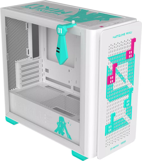 Asus A23 Hatsune Miku Edition Gaming Micro Tower Κουτί Υπολογιστή με Πλαϊνό Παράθυρο Μαύρο