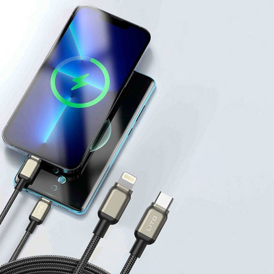 Lito Data Braided USB-C to Lightning Cable 20W Μαύρο