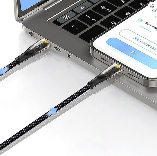 Lito Data Geflochten USB-C zu Lightning Kabel 27W Gold 1.2m