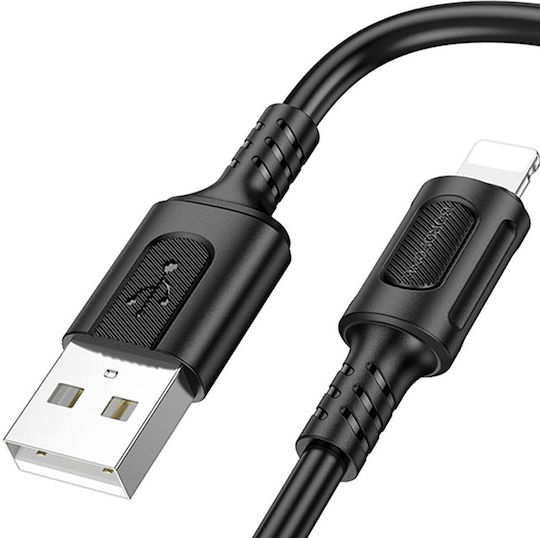 Borofone Редовна USB-A към Lightning кабел 18W Черен 1м