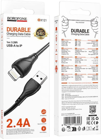 Borofone USB-A zu Lightning Kabel 18W Schwarz 1m