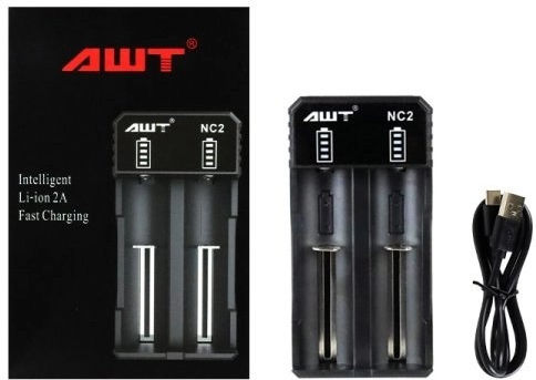 L2 USB Charger For 2 Batteries Size 18650/21700/16340/26650/14500