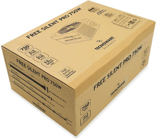 Tecnoware 750W Черен Компютърно захранване Пълен кабел 80 Plus Silver (Fal751Fsp12)