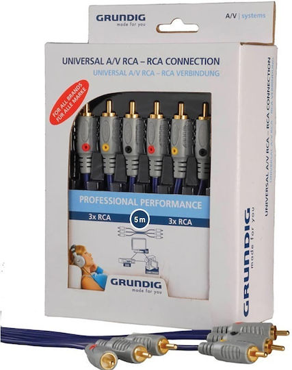 Grundig Composite Cable 3x RCA male - 3x RCA male 5m (42166368)