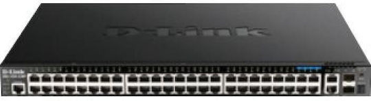D-Link DGS-1520-52MP/E Gestionat L3 PoE+ Switch cu 44 Porturi Gigabit (1Gbps) Ethernet și 2 Porturi SFP
