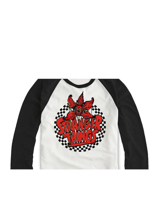 Stranger Things Checkered Circle Ls Long Sleeve Baseball Str09453bsw