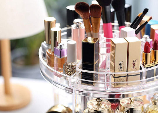 Cosmetic Organizer Case Transparent Rotating