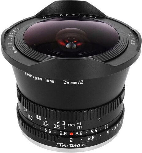 TTArtisan Crop Camera Lens 7.5mm F/2 Fisheye for Nikon Z Mount Black
