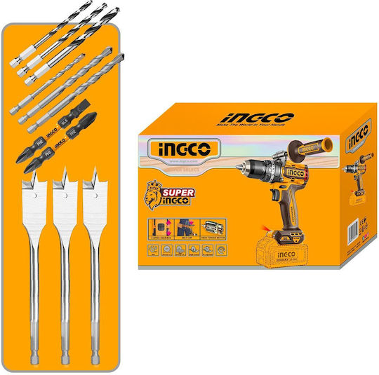 Ingco CIDLI209685 Ударен Акумулаторен Дрел-Винтоверт Solo Brushless 20V