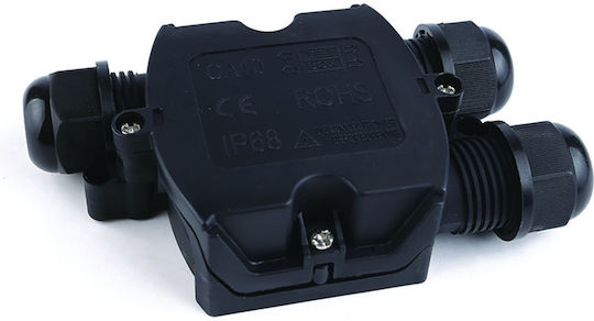 Optonica Elektrisches Gehäuse für Außenmontage Verzweigung Wasserdicht IP68 in Schwarz Farbe