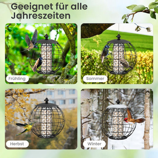Costway Birds Feeding and Watering Feeder and Water Feeder in Black Color