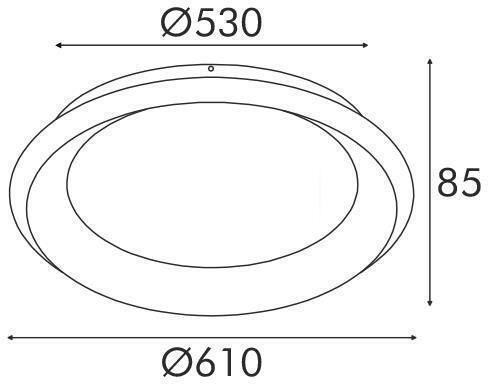 Aca Diana Ceiling Mount Light Black with Integrated LED