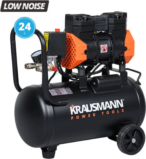 Krausmann Single-Phase Air Compressors 80dB with Power 2.2hp and Airtank 24lt 6730