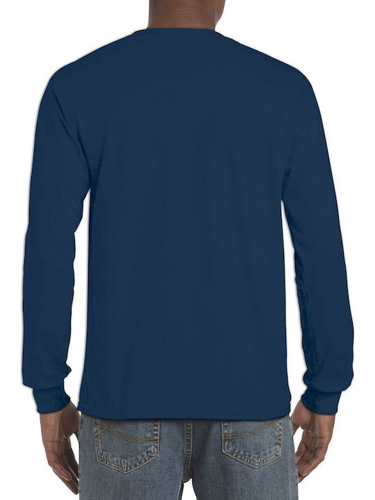Gildan Ανδρικό Διαφημιστικό T-shirt Μακρυμάνικο Dark Navy