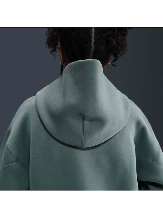 Fleece Kinder-Sweatshirt mit Kapuze Clay Grau Tech