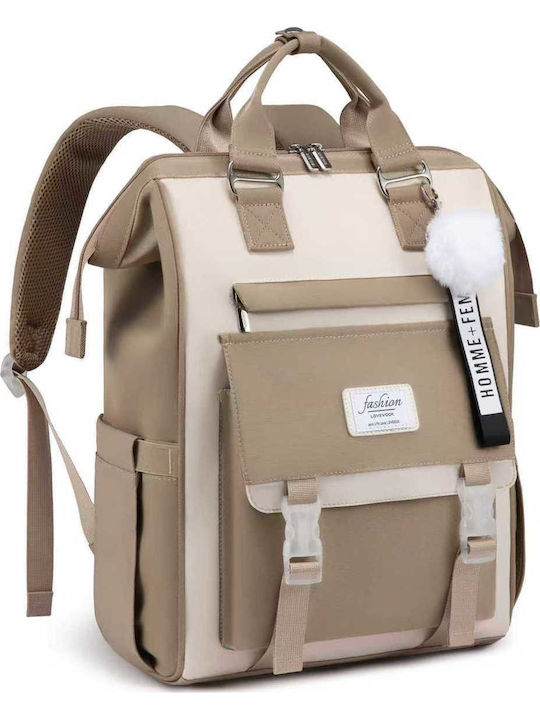 Lovevook Wasserdicht Tasche Rucksack für Laptop 15.6" in Beige Farbe MB2119
