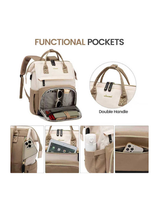Lovevook Tasche Rucksack für Laptop in Beige Farbe MB2046