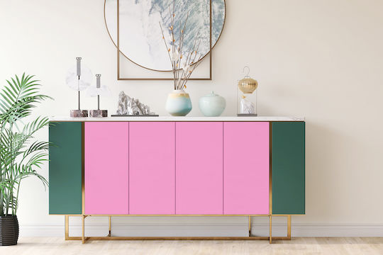 Decorative Matte Sticker Surface Protection Furniture Soft Pink 100x50 Cm