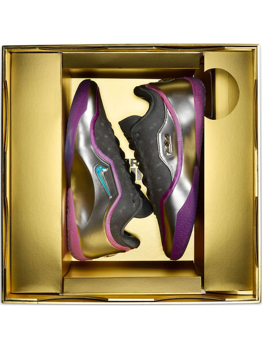 LeBron 23 Low Basketball Shoes Cool Grey / Metallic Silver / Vivid Purple / Multicolor