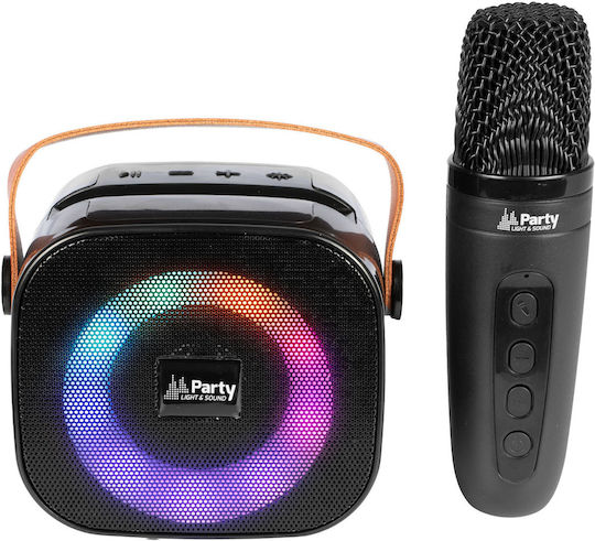 Party Boxă Karaoke cu Microfon Fără Fir și Efecte de Iluminare Negru