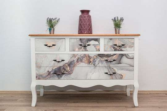 Autocolant Pentru Mobilier Mat Design Modern Marmură Abstractă 100x50 Cm