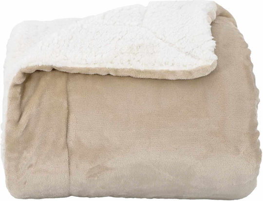 vidaXL Одеяло Флийс Единично 150x200см. Бежов