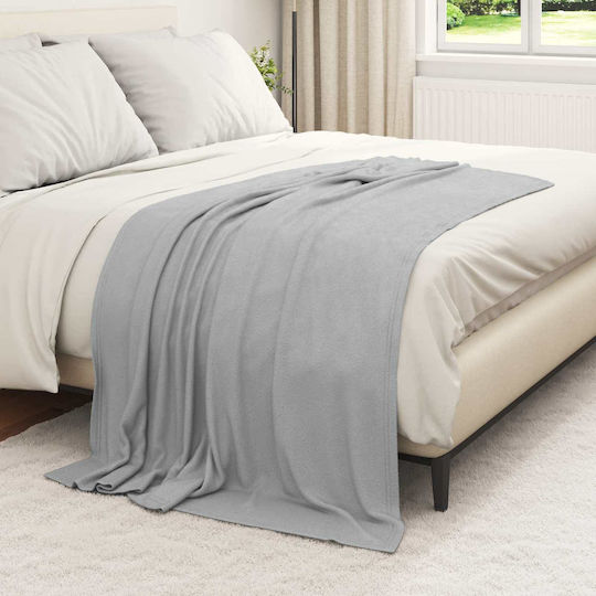 vidaXL vidaXL Fleece Decke Einzeln 170x130cm Grau